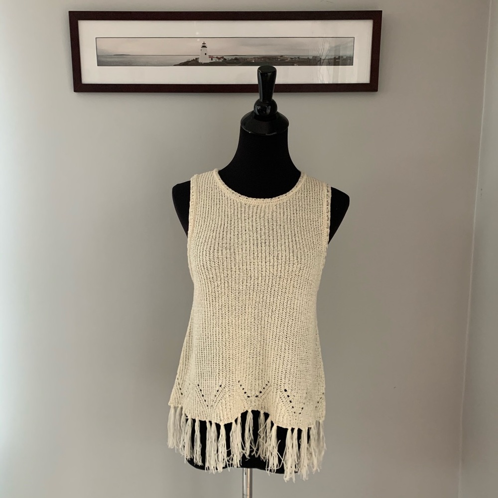 Anthropologie Pepin Boho Crochet Fringe Tank Top
